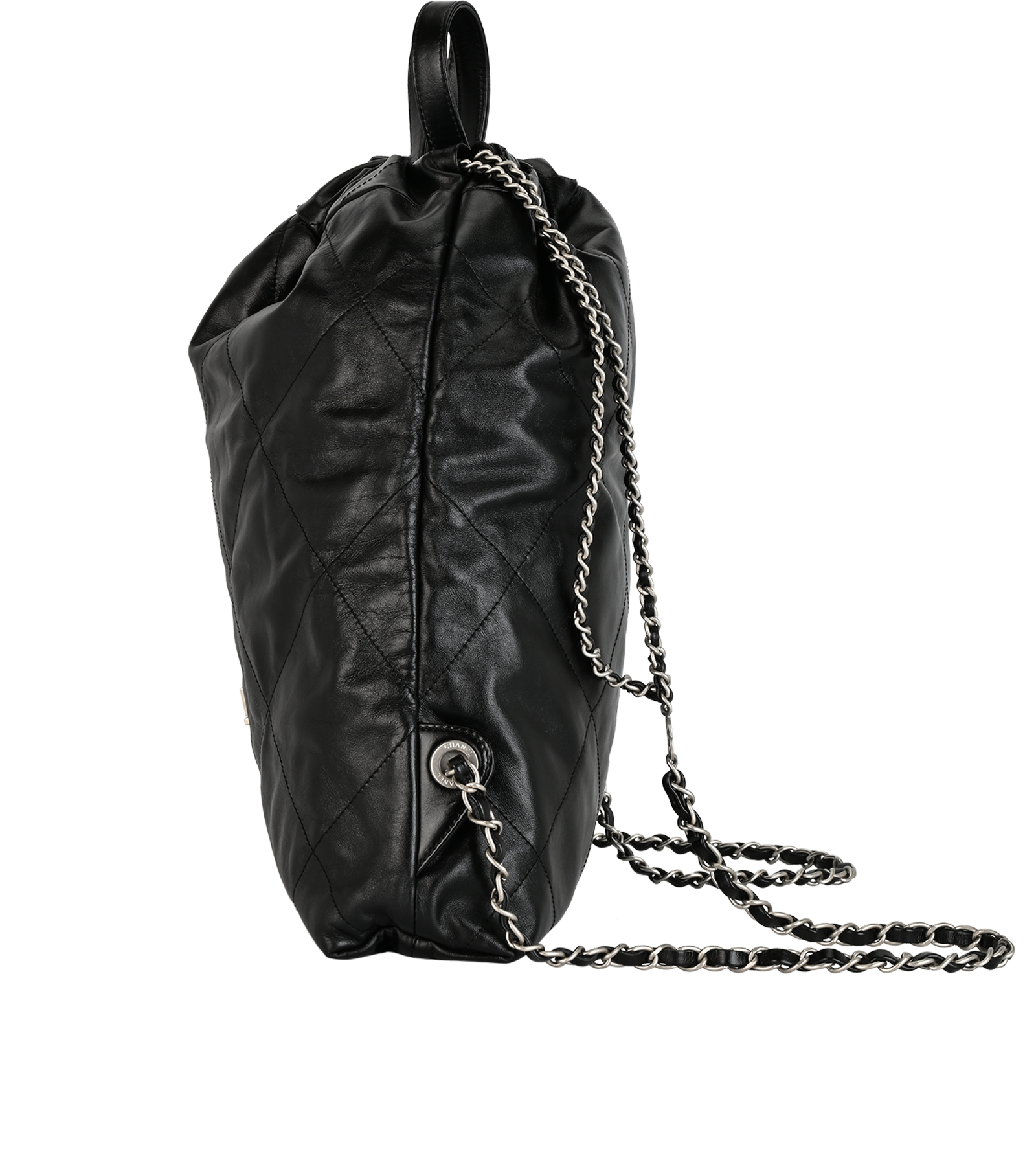 Medium 22 Backpack, &pound;2,500, Handbags, Black, Leather, Bottom view